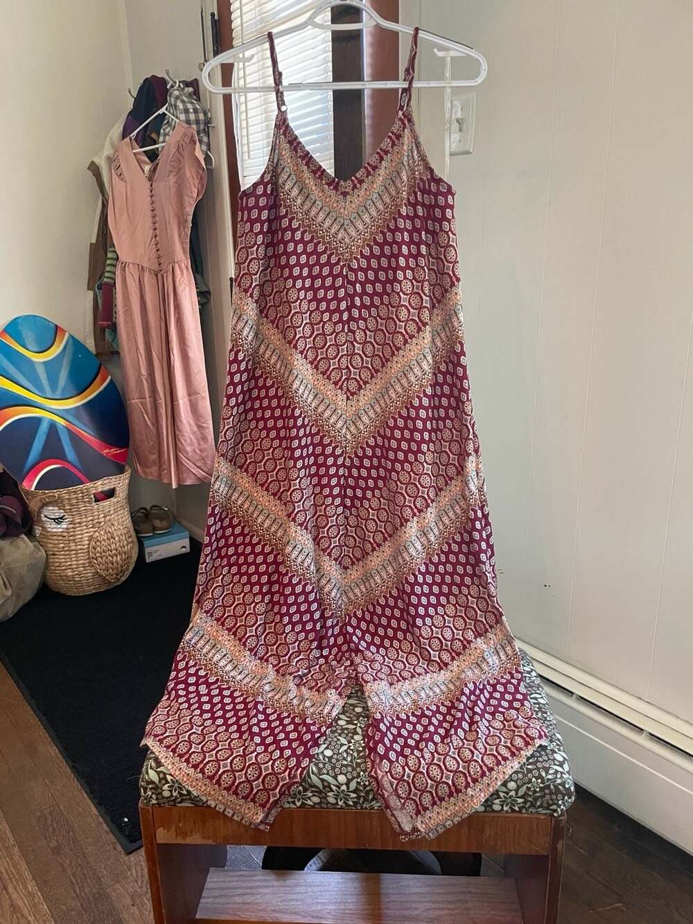 Maurices Women's Boho Print Spaghetti Strap V-Neck Maxi Dress